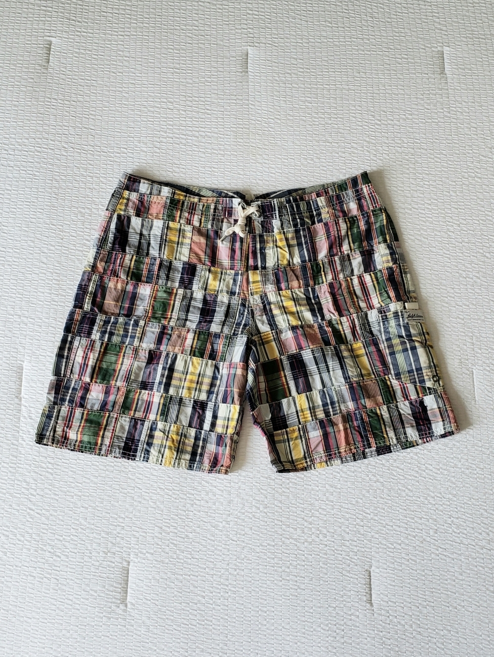 POLO RALPH LAUREN Men's Cotton Patchwork Swim Trunks (36) Multi-Colored